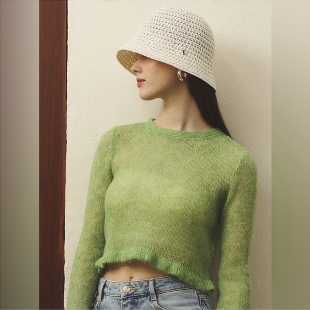 ZARA cuff ruffled crop knit sweater 4331/007 - Picture 5 of 11